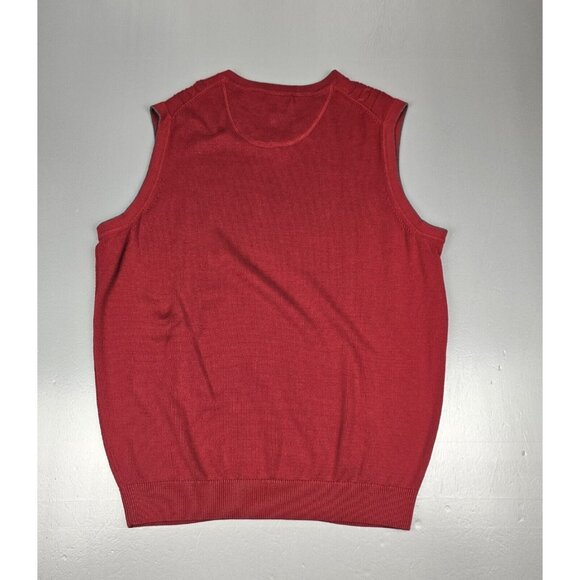 Cypress Links Sweater Vest Men 2XT Tall Sleeveless V Neck Knit Red‎ Cotton - Picture 5 of 5